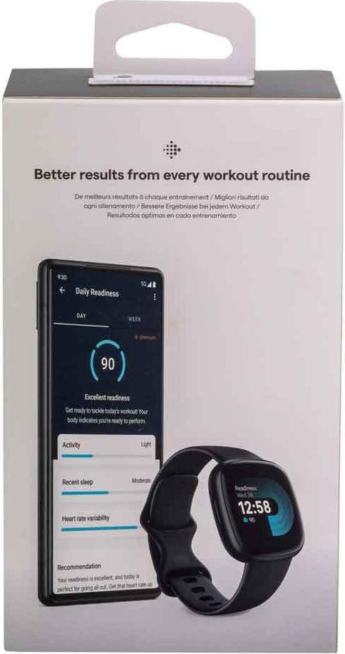 Fitbit Versa 4 Smartwatch GPS 40 mm Carbon-Schwarz