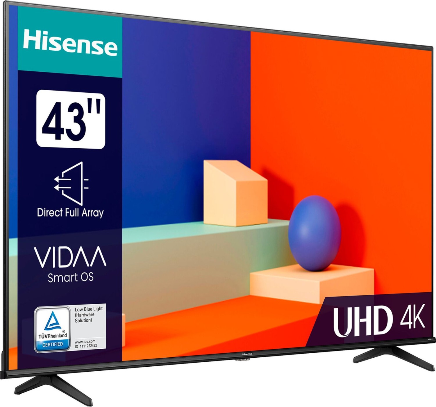 Hisense 43A6K Fernseher 109,2 cm (43" ) 4K Ultra HD Smart-TV WLAN Schwarz [Energieklasse F] (43A6K)
