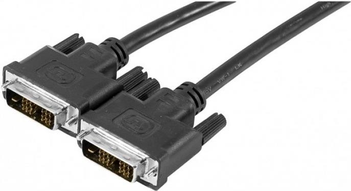 DVI Monitorkabel, Singlelink, 18+1pol DVI-D St./St., 1,8 m Zum Anschluss von Monitoren und Beamern mit DVI-Anschluss an DVI-Grafikkarten (127475)