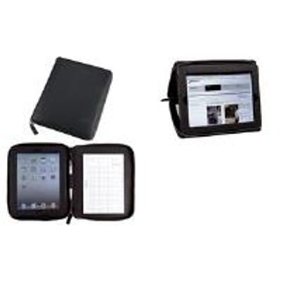 Alassio iPad Organizer, Lederimitat, inkl. Block, schwarz Schutzhülle für 24,64 cm (9.7") Displaygrößen, passend für (41103)