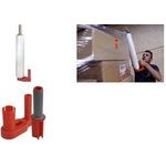 RAADHUIS Handabroller für Stretchfolie, rot / grau aus Kunststoff, 2-teilig, Rolle einfach oben und unten - 1 Stück (RD-351196)