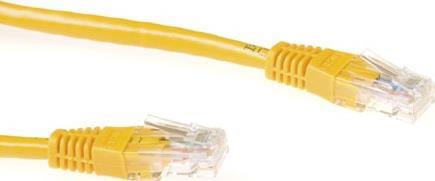 ACT Yellow 5 meter U/UTP CAT6A patch cable with RJ45 connectors. Cat6a u/utp yellow 5.00m (IB4105)