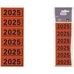 ELBA Inhaltsschild "2025" rot selbstklebend 57 x 25 mm - 120 Stück für Ordner
