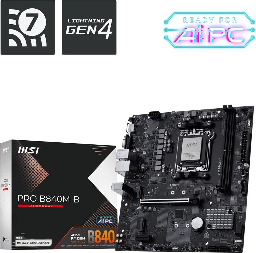 MSI PRO B840M-B Mainboard (7E76-002R)