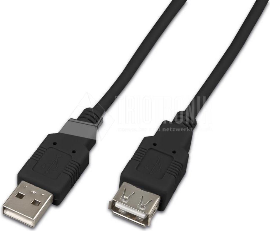 WIREWIN USB 2.0 Kabel, A-Stecker/A-Buchse, schwarz USB (USB A-A MF 0.5 SW)