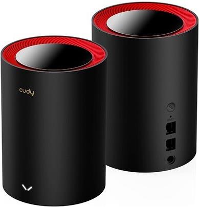 Cudy M3000 2-Pack Dual-Band (2,4 GHz/5 GHz) Wi-Fi 6 (802.11ax) Schwarz - Rot 1 Intern (M3000(2-PACK))