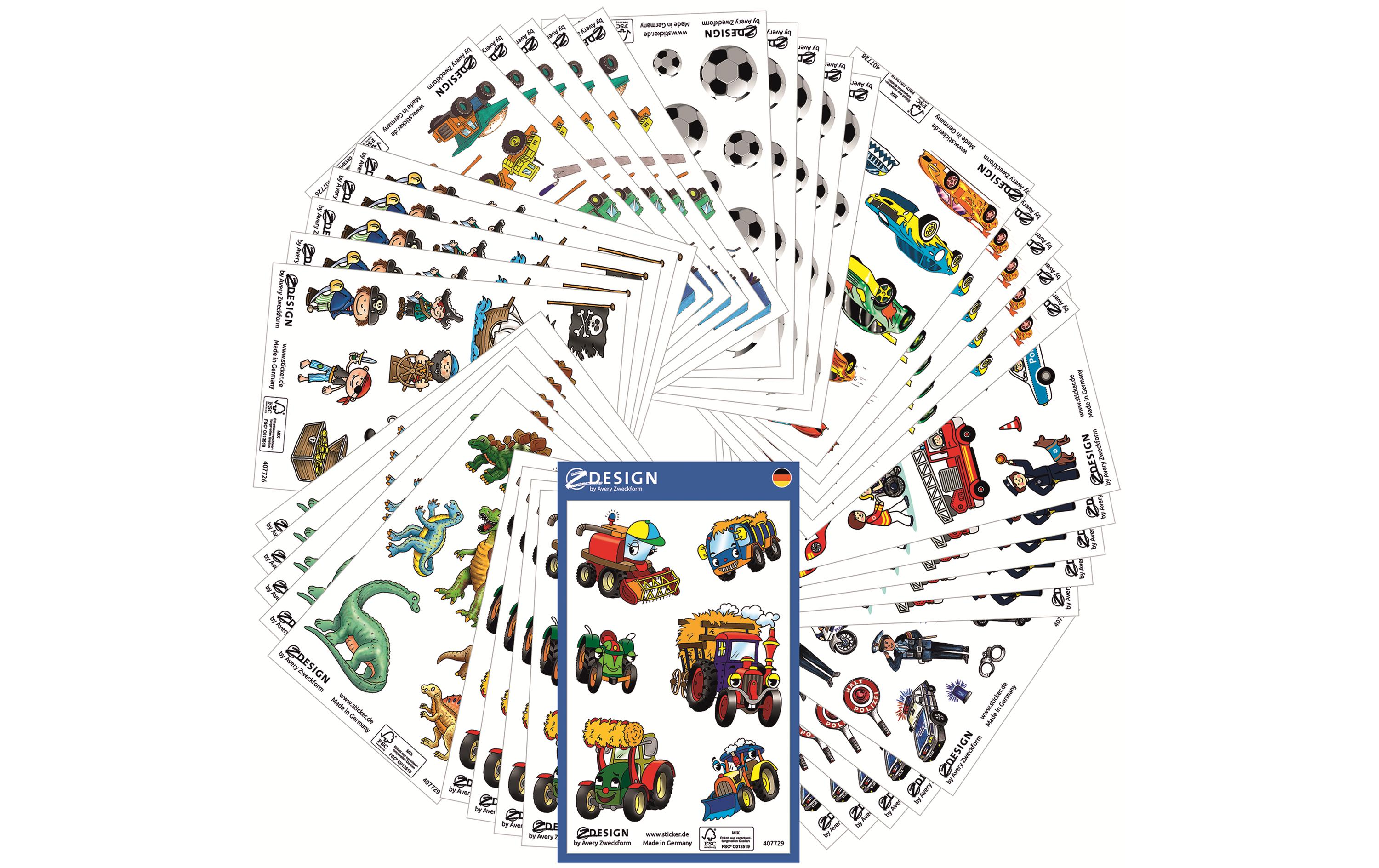 Avery Zweckform Z-Design 59991 Aufkleber-Set 475 Sticker Mehrfarbig