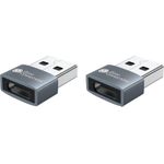 Good Connections Adapter USB 2.0 Stecker A an USB-C Buchse Aluminiumgehäuse grau 2er-Set Good (USB-AD203-2)