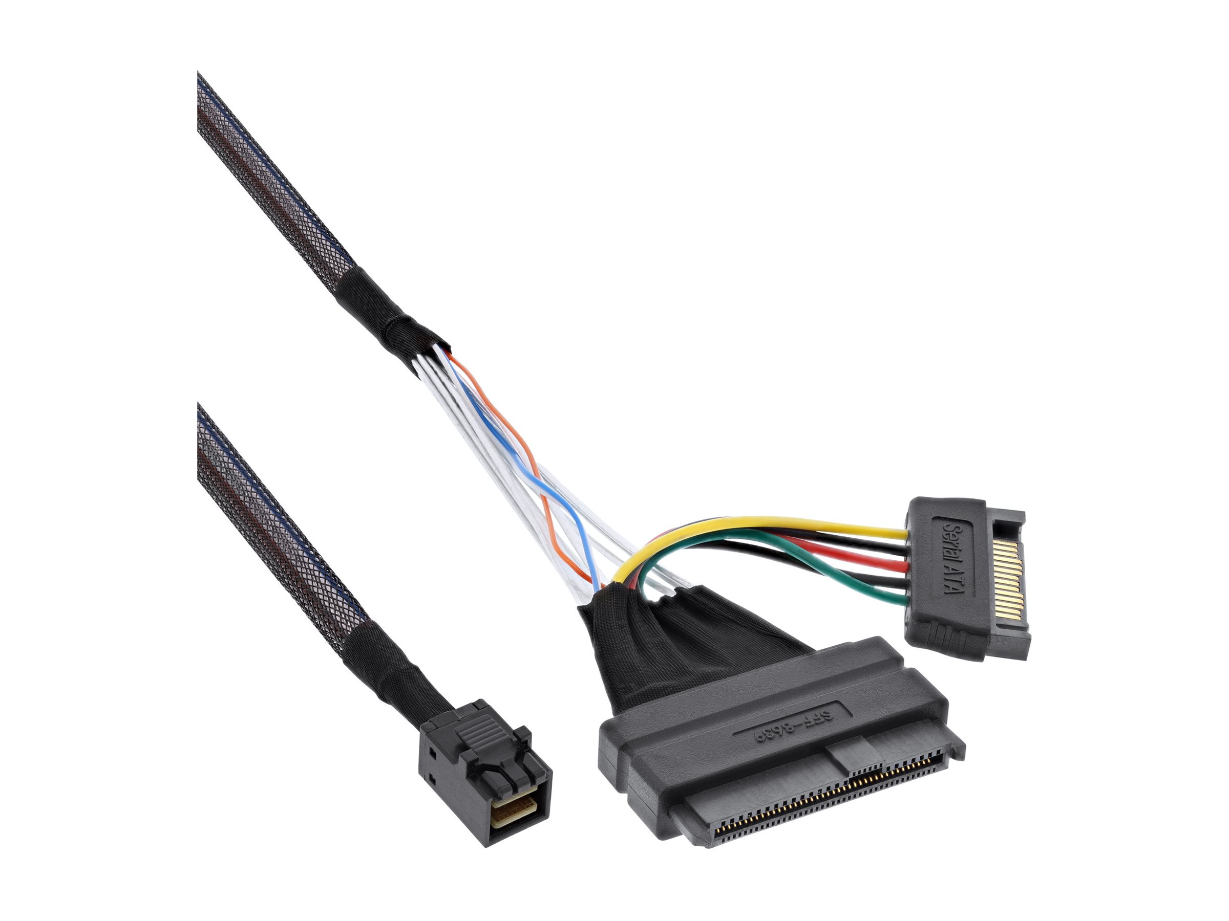 InLine U.2 Anschlusskabel SFF-8639 auf SFF-8643 + SATA Strom 0,75 m Schwarz