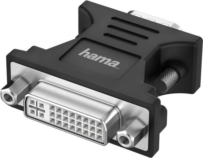 Hama - Display-Adapter - HD-15 (VGA) (S) bis DVI-I (W) - 1080p-Unterstützung - Schwarz