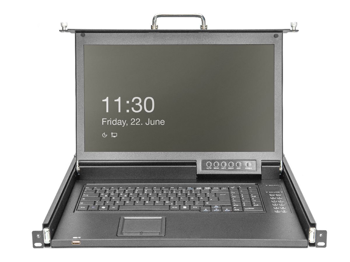 DIGITUS DS-72220-6GE 17" KVM-Konsole 8-Port HDMI Schwarz