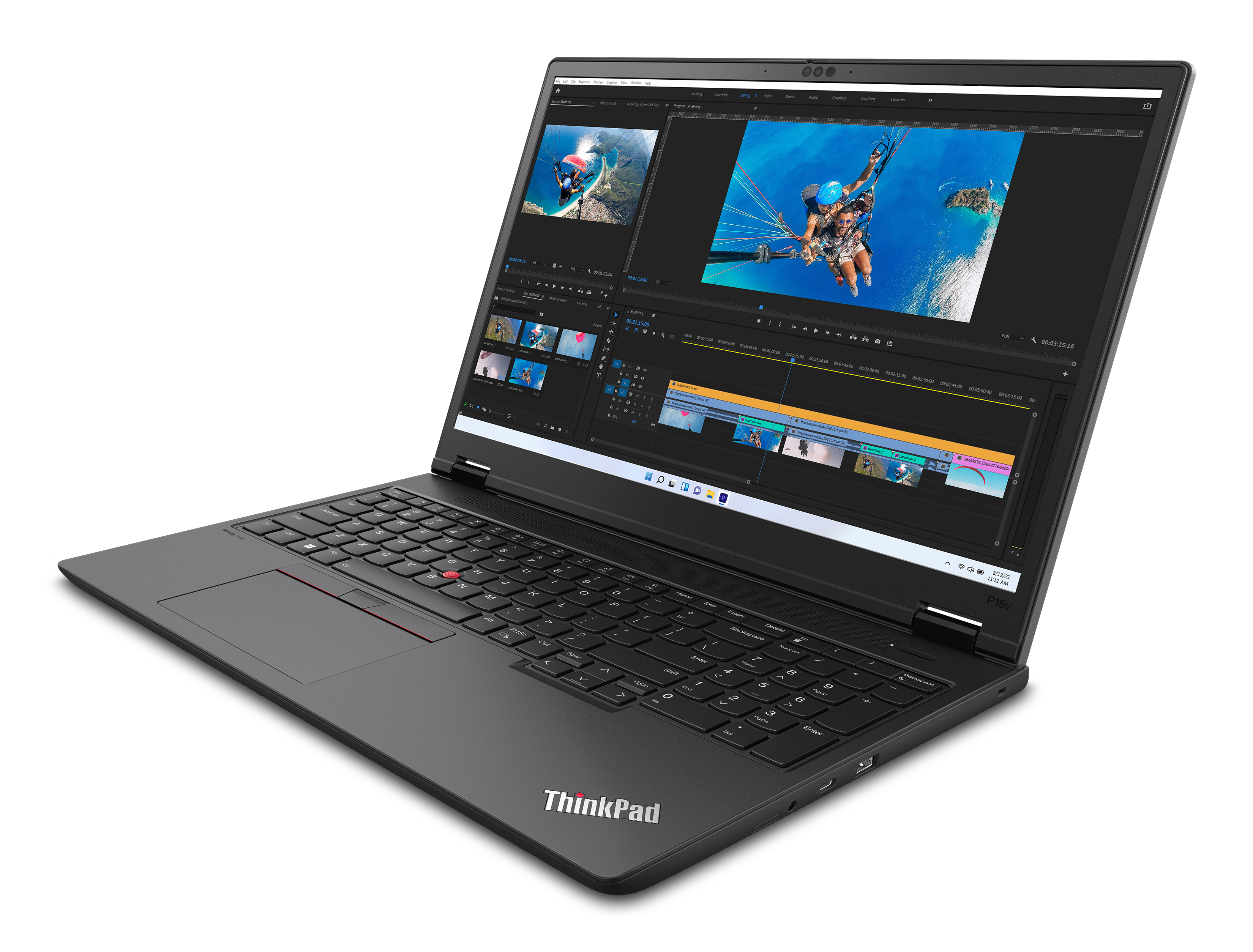 Lenovo ThinkPad P16v Gen 2 21KX 16" Intel Core Ultra 7 165H 32 GB RAM 512 GB SSD NVIDIA RTX 500 Ada Schwarz