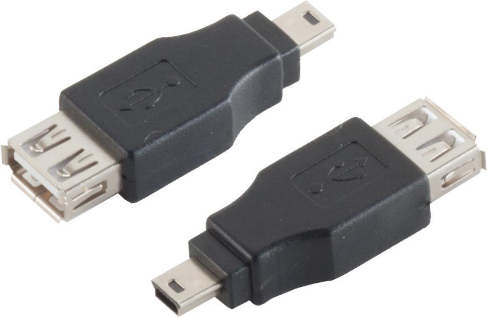 S/CONN maximum connectivity USB Adapter 2.0 Typ A Kupplung auf Mini USB A 5P Stecker (77053)