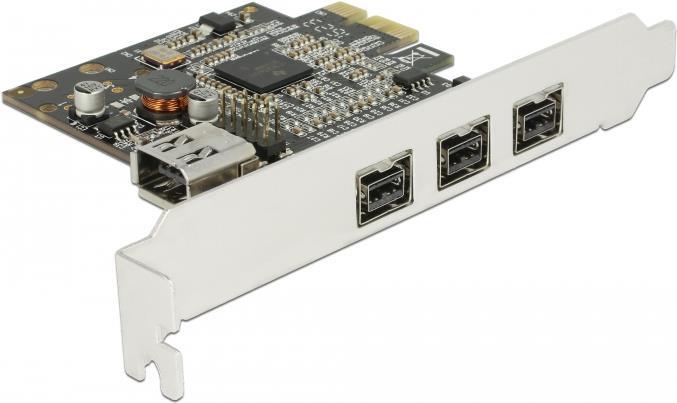 DeLock PCI Express Card > 3 x external FireWire B + 1 x internal FireWire A (89864)