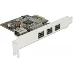 DeLock PCI Express Card > 3 x external FireWire B + 1 x internal FireWire A (89864)