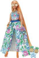 Mattel Barbie Extra Fancy Puppe im blauen Kleid mit Blumenmuster (HHN14)