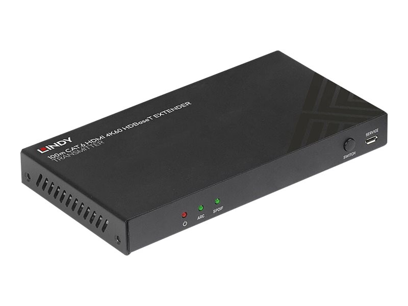 Lindy 38341 HDBaseT HDMI Extender Transmitter 100 m Cat.6 4K@60Hz Schwarz