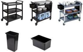 APS Servier-/Transportwagen READY, 3 Etagen, Edelstahl/PP Aluminiumrahmen, Böden aus Polypropylen, 4 feststellbare - 1 Stück (11944)