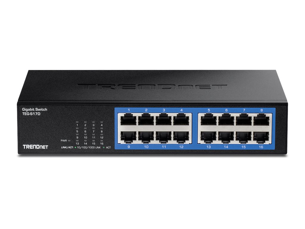 TRENDnet TEG-S17D Gigabit Ethernet Switch 16 Ports Schwarz