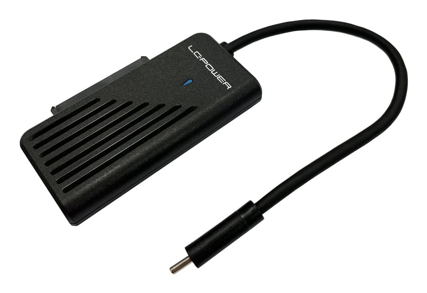 LC-Power LC-ADA-USB-SATA-NVME USB-C Adapter für NVMe M.2 SSD & 2,5"/3,5" SATA Schwarz