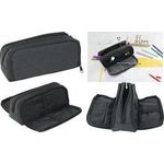 EBERHARD FABER Schlamper-Etui, 3 Fächer, anthrazit/schwarz aus Polyester, großes Haupffach, 1 Seitenfach mit 4 Fächern - 1 Stück (577406)