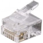 exertis Connect Modularstecker für Flachkabel, ungeschirmt, 6P6C (RJ12), VE: 10- für Modular Flachkabel- ungeschirmt- 6P6C (RJ12)- 6 Positionen, 6 Kontakte- Menge: 10 Stück (920630)