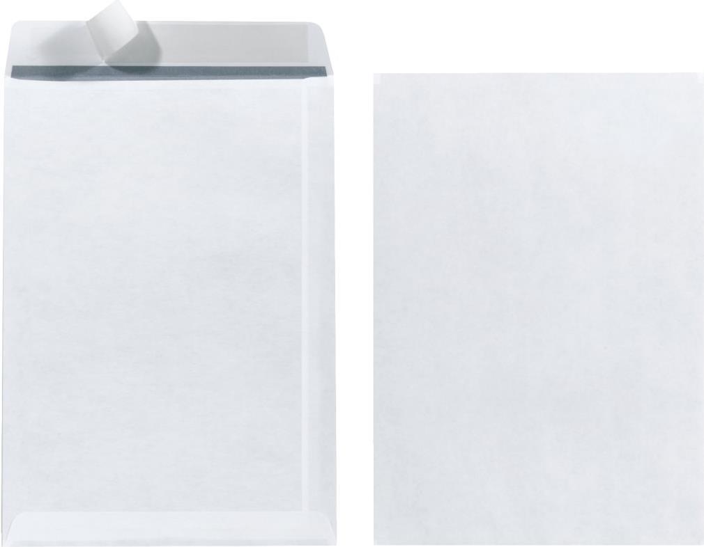 herlitz Versandtasche, DIN C5, ohne Fenster, weiß haftklebend, holzfrei, 90 g-qm, mit grauem Innendruck (10837144)