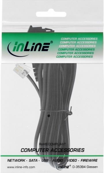 InLine® TAE-F Kabel, für Telekom/Siemens-Geräte, TAE-F Stecker an RJ11 Stecker, 20m (18920)