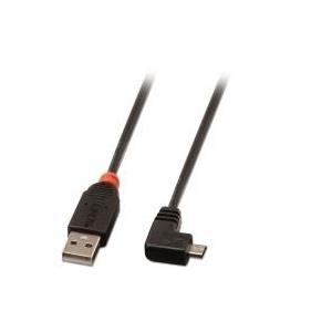 Lindy 1m USB 2.0 Kabel Typ A an Micro-B 90° gewinkelt USB 2.0 Kabel (abwärtskompatibel) mit Typ A Stecker an Typ Micro-B 90° Stecker im LINDY Design schwarz mit rotem Knickschutz, Längen von 0,5m bis 2m (31976)