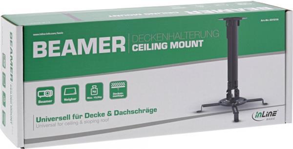 INLINE Basic Beamer Deckenhalterung, 38-58cm, max. 13,5kg (23121A)
