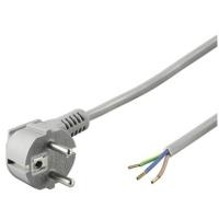 Wentronic Goobay Schutzkontaktkabel abgewinkelt zum Konfektionieren, 2 m, Grau - Typ F (Typ F, CEE 7/7) > lose Kabelenden (50082)