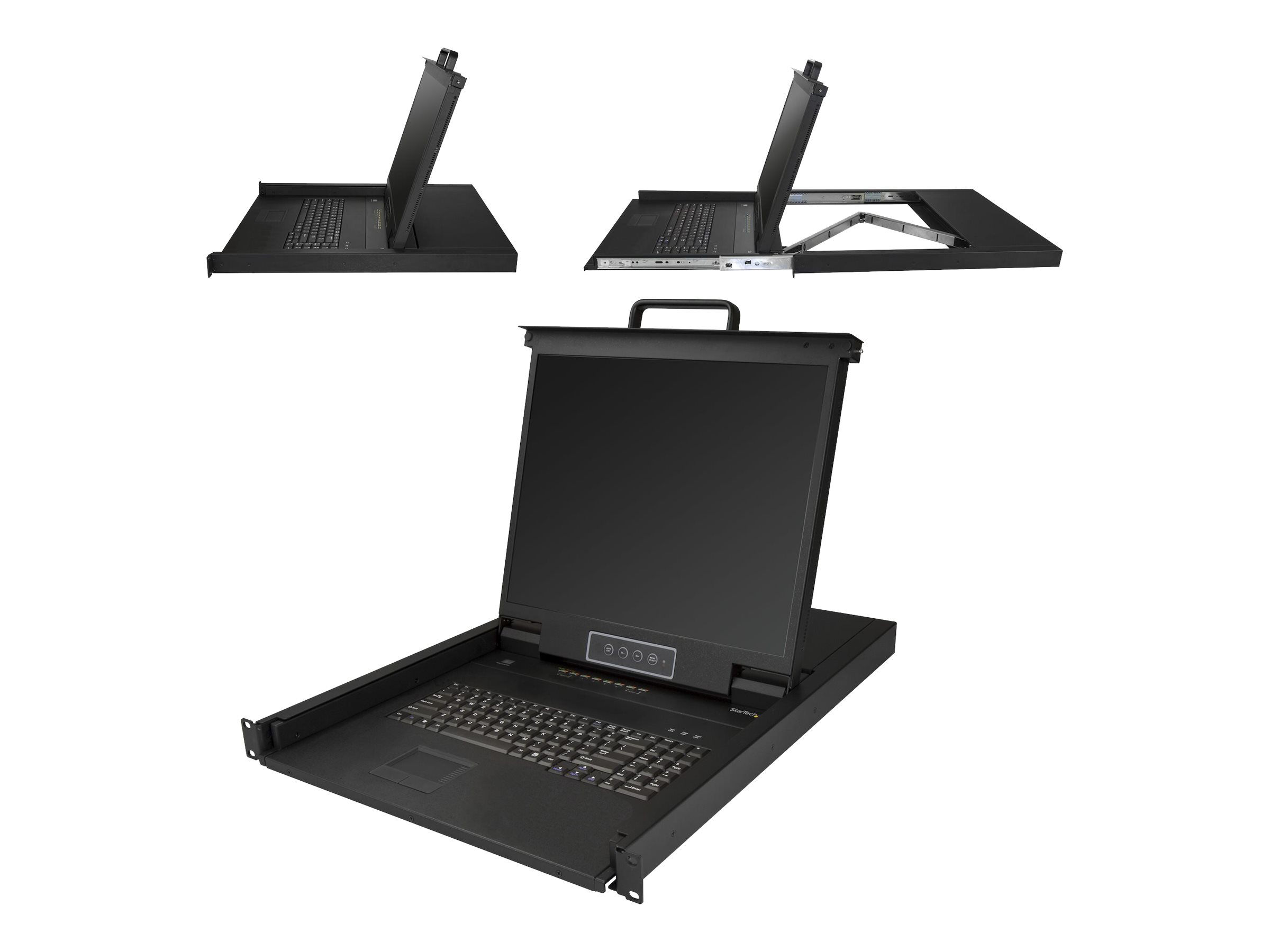 StarTech.com RKCONS1908K 19" KVM-Konsole mit 8-Port-KVM-Switch 1U Rack VGA Schwarz