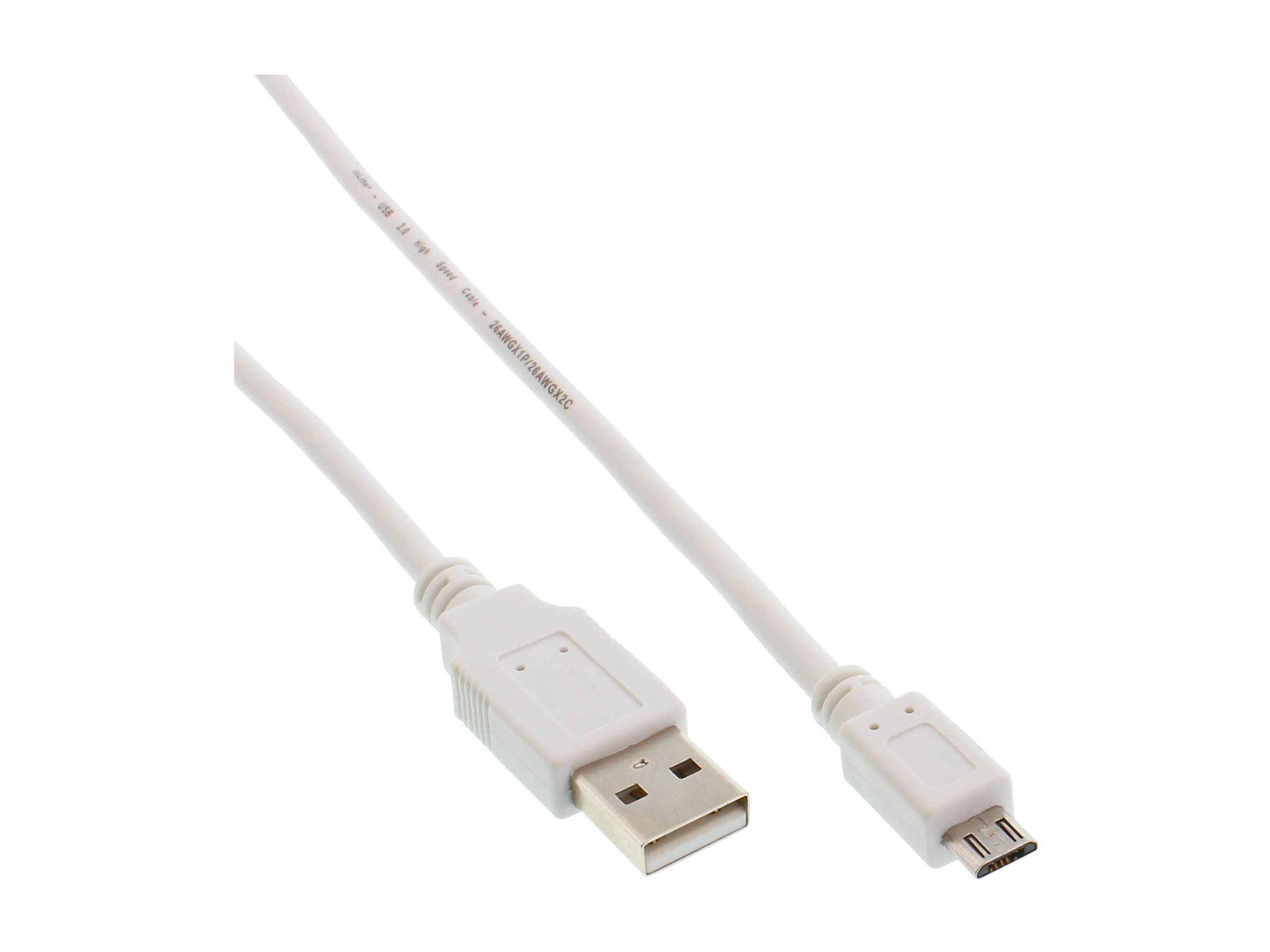 InLine Micro-USB 2.0 Kabel USB-A Stecker an Micro-B Stecker 1,5 m Weiß