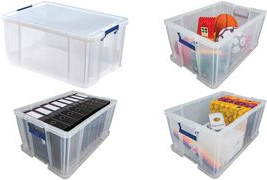 Fellowes Aufbewahrungsbox ProStore, 70 Liter, transparent transparent klar, aus stoßfestem, recycelbarem PP, mit - 1 Stück (7731001)
