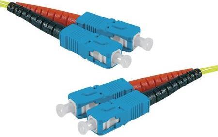 LWL Patchkabel Eco, 9/125 µm, OS2-Faser, SC Duplex Stecker/Stecker, gelb, 2,0 m UPC UPC-Schliff (392872)