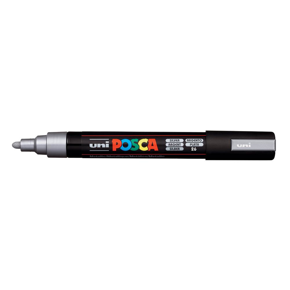 Uni-Ball POSCA PC-5M Künstlermarker Rundspitze Medium 2,5 mm Silber