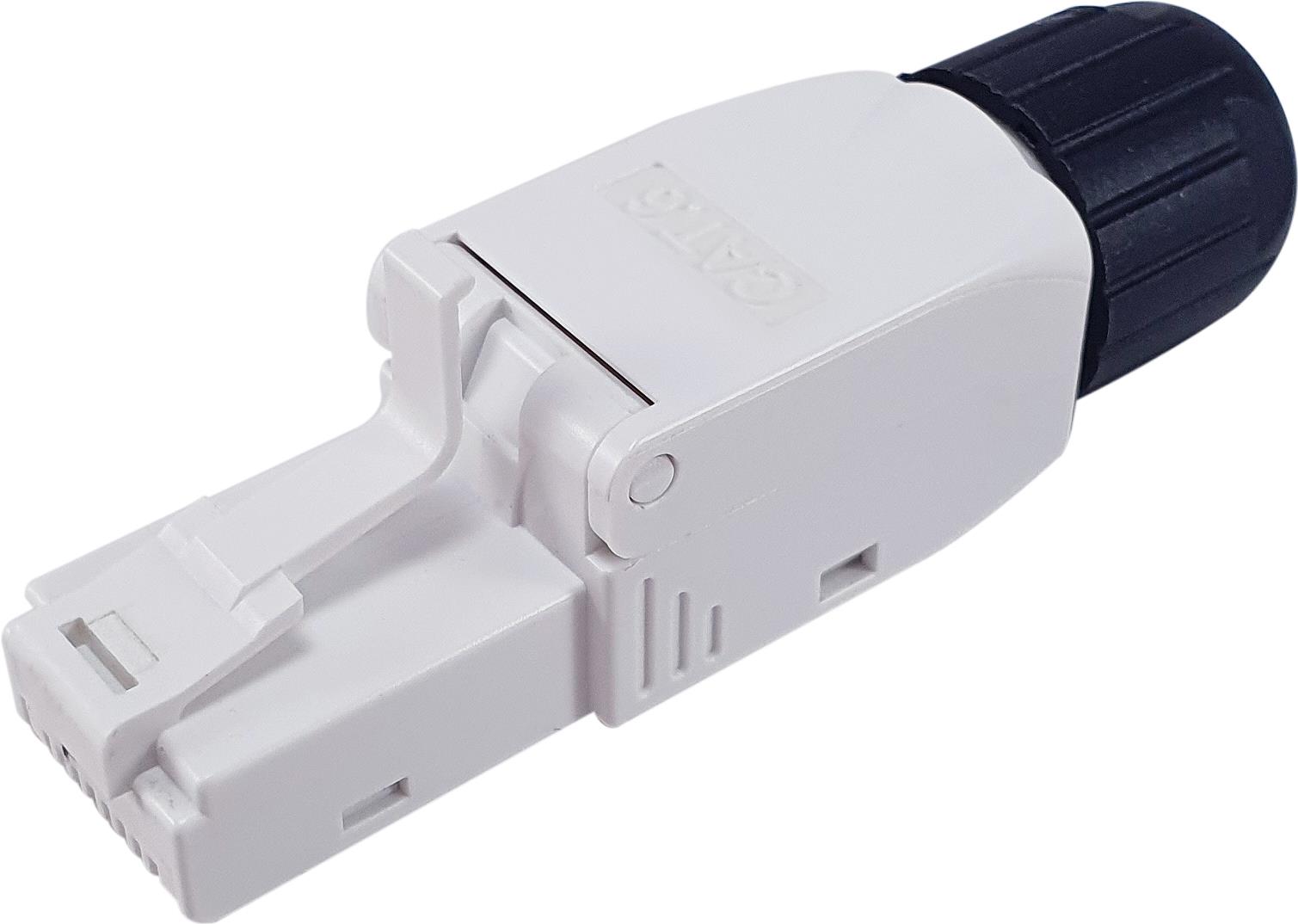 Equip Cat.6 Tool-free RJ45 Stecker, 5 Stück/Set. Stecker: RJ-45, Produktfarbe: Schwarz, Weiß, Steckerverbindergeschlecht: Männlich. Gewicht: 6,8 g, Breite: 50,1 mm, Tiefe: 11,7 mm. Menge pro Packung: 5 Stück(e). Verpackungsbreite: 175 mm, Verpackungstiefe: 100 mm, Verpackungshöhe: 23 mm. Ursprungsland: China, Breite des Versandkartons: 520 mm, Länge des Versandkartons: 350 mm (121161)