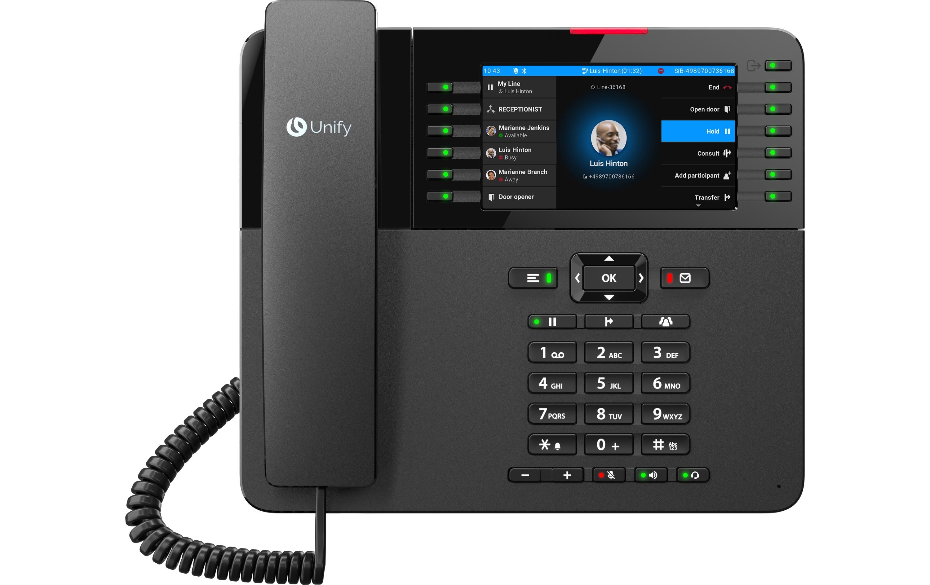 Unify OpenScape Desk Phone CP710 VoIP-Telefon SIP PoE Schwarz