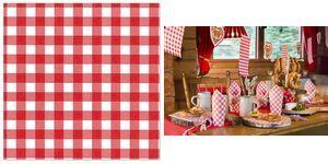 PAPSTAR Motiv-Servietten "Vichy Karo", 330 x 330 mm bedruckt, 1/4 Falz, 1-lagig, Tissue, rot / weiß kariert - 1 Stück (88762)