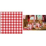 PAPSTAR Motiv-Servietten "Vichy Karo", 330 x 330 mm bedruckt, 1/4 Falz, 1-lagig, Tissue, rot / weiß kariert - 1 Stück (88762)