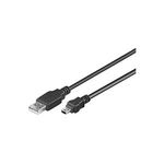 Wentronic Goobay USB 2.0 Hi-Speed Kabel, Schwarz, 1.5 m - geeignet für Geräte mit Mini-USB Anschluss (93623)