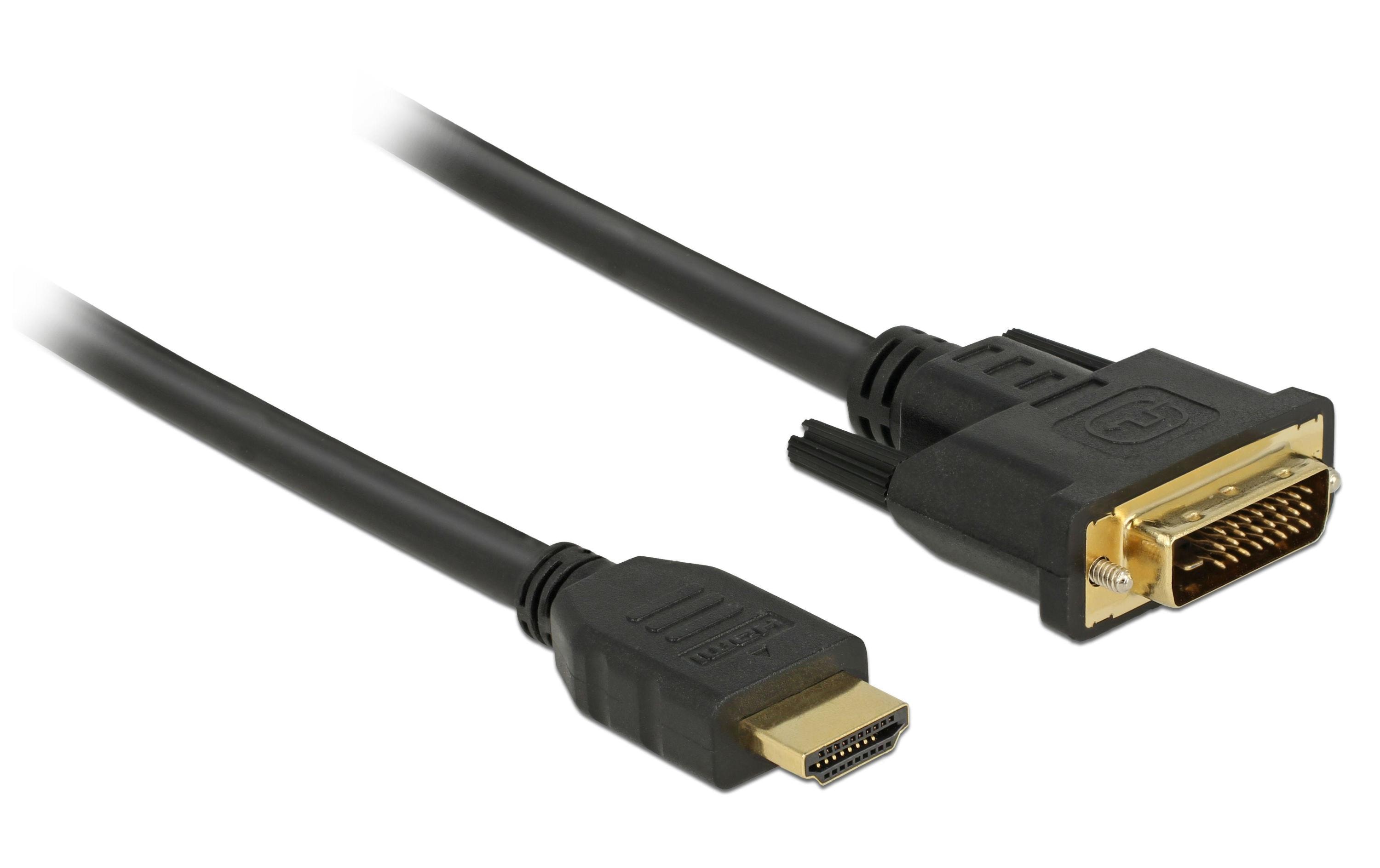 Delock Adapterkabel HDMI zu DVI 24+1 bidirektional 2 m Schwarz