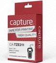 Capture 6mm x 8m Black on White Tape (CA-TZE211)