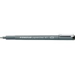 STAEDTLER Fineliner pigment liner, schwarz, 0,7 mm Strichstärke, lange Metallspitze ideal für Lineale und (308 07-9)