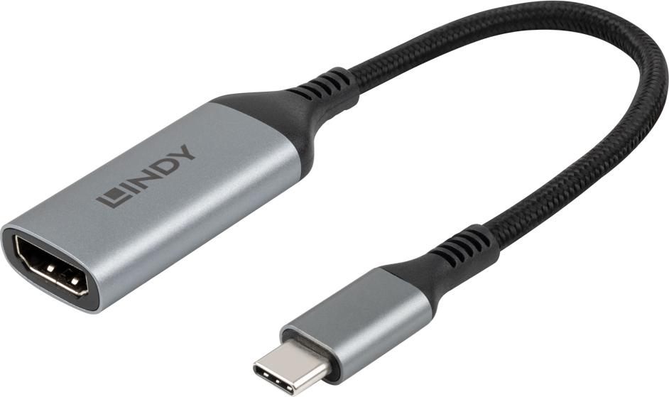 Lindy 43428 USB Typ-C zu HDMI Videokonverter 8K60 Grau
