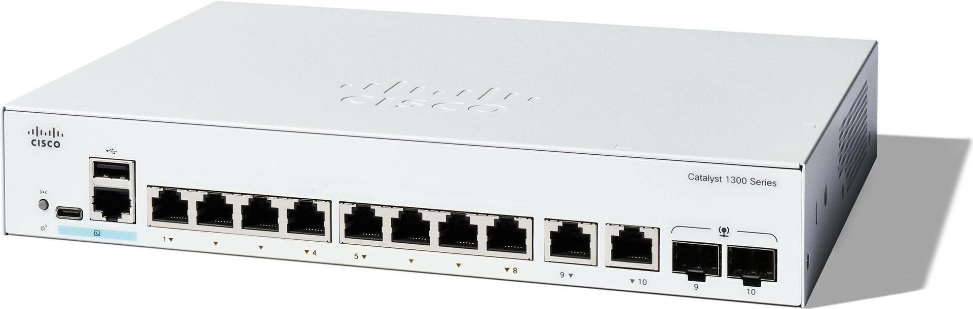 ルーター・ネットワーク機器 Cisco Catalyst 1300-8T-E-2G CISCO Catalyst 1300 8-Port Switch / Data-Only / 2 x 1G SFP
