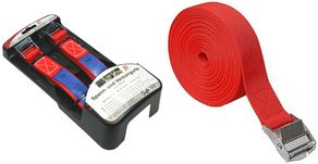 IWH Spann- und Verzurrgurt, 25 mm x 2,5 m Tragkraft: 220 kg, Farbe: rot, TÜV/GS geprüft - 1 Stück (079420)