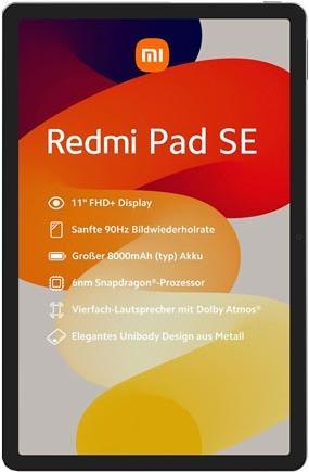 Xiaomi Redmi Pad SE 128 GB 27,9 cm 11 Qualcomm Snapdragon 4 GB Android 13  Graphit VHU4448EU