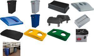 Rubbermaid Deckel Slim Jim für Flaschen, gelb passend für Abfallbehälter Slim Jim FG3540 und FG3541, - 1 Stück (FG269288YEL)