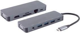 shiverpeaks ®-BASIC-S--USB-DOCK--USB-C multiport Dockingstation, 11in1, HDMI, VGA, PD, Hub, SD, LAN, AUX (BS14-05028)
